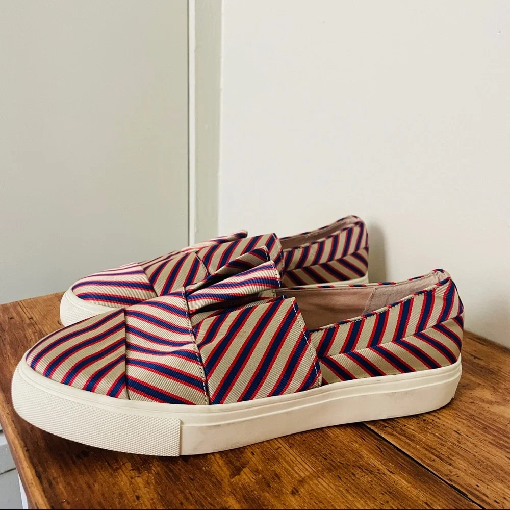 CECELIA New York Rooney Jacquard Striped Slip On Sneakers